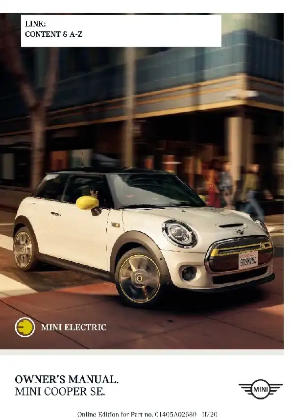 Міні Hardtop SE Electric 2020 MY. Owner&#39;s Manual