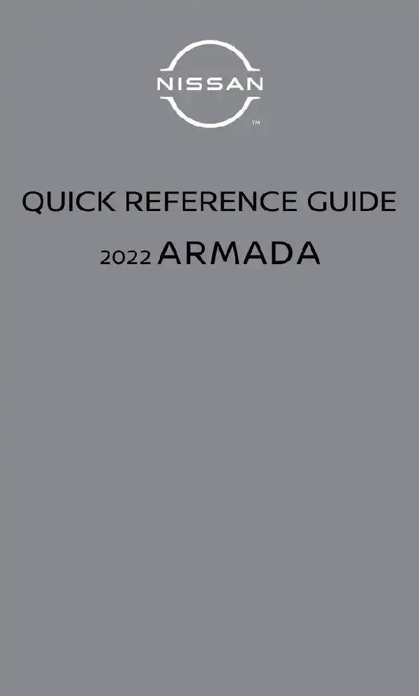 Nissan Armada 2022 MY. Quick Reference Guide