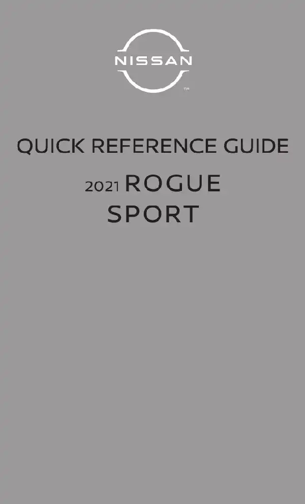 Nissan Rogue Sport 2021 MY. Quick Reference Guide