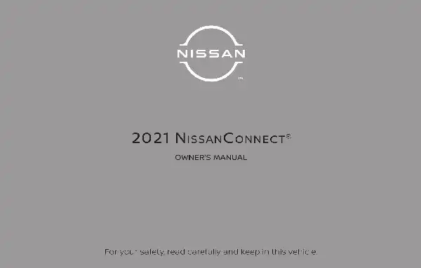 NissanConnect 2021 MY. Owner&#39;s Manual