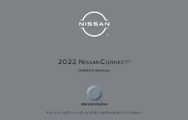 NissanConnect 2022 MY. Owner&#39;s Manual