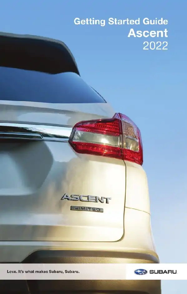 Subaru Ascent 2021 MY. Getting Started Guide