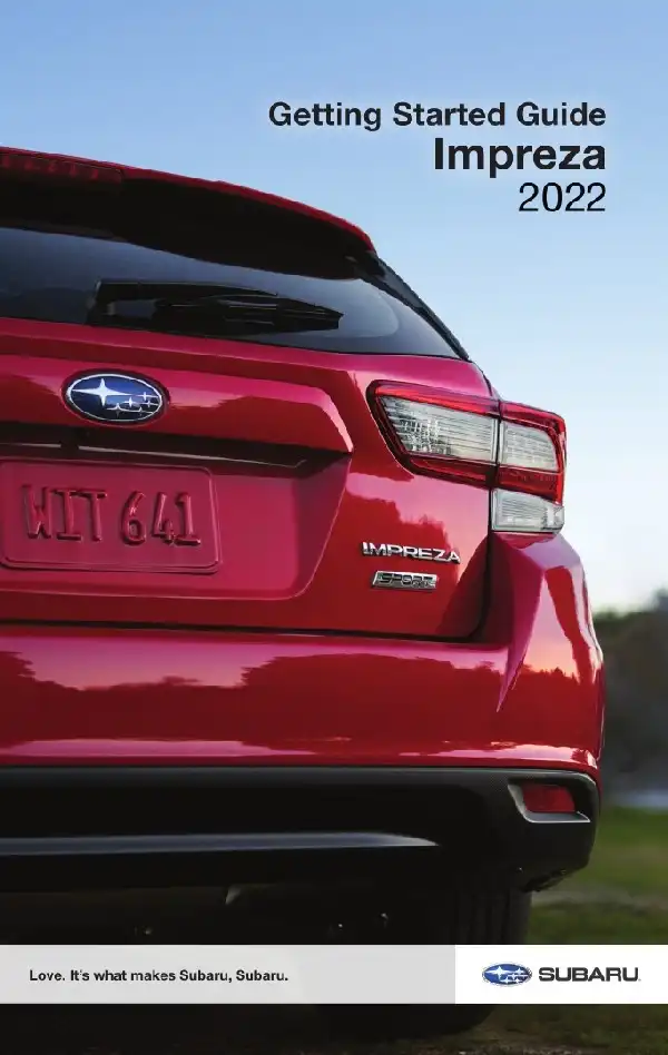 Subaru Impreza 2021 MY. Getting Started Guide