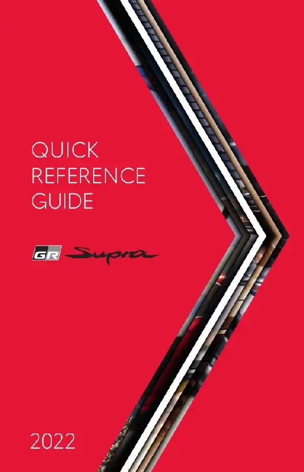 Toyota Supra 2022 MY. Quick Reference Guide