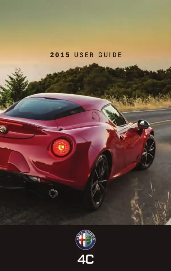 Alfa Romeo 4C Coupe 2015 MY. User Guide