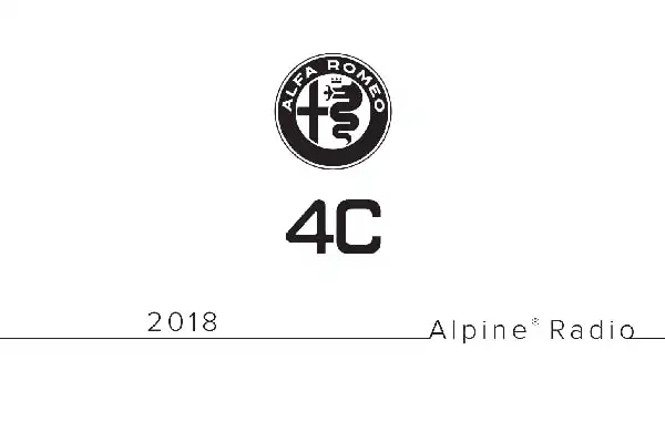 Alfa Romeo 4C Spider 2018 MY. Information and Entertainment System