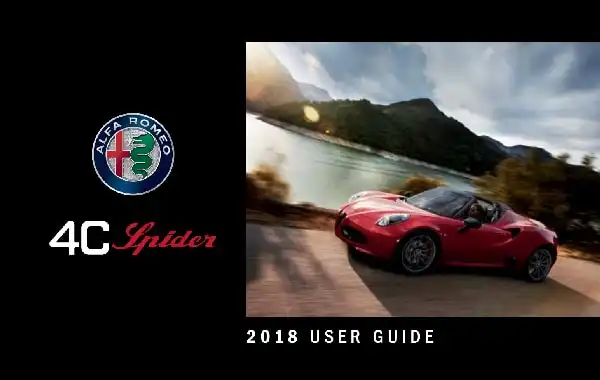 Alfa Romeo 4C Spider 2018 MY. User Guide