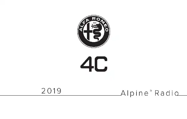 Alfa Romeo 4C Spider 2019 MY. Information and Entertainment System