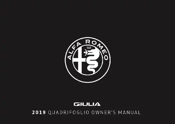 Alfa Romeo Giulia Quadrifoglio 2019 MY. Owner&#39;s Manual
