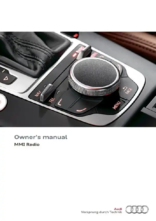 Audi A3 2015 MY. Owner&#39;s Manual. MMI Radio