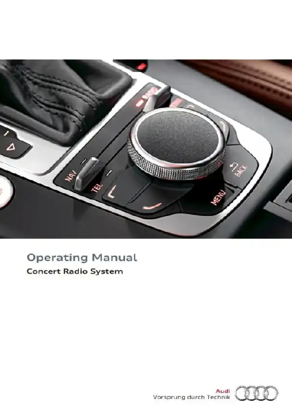 Audi A3, S3 2016 MY. Operating Manual. Concert Radio System