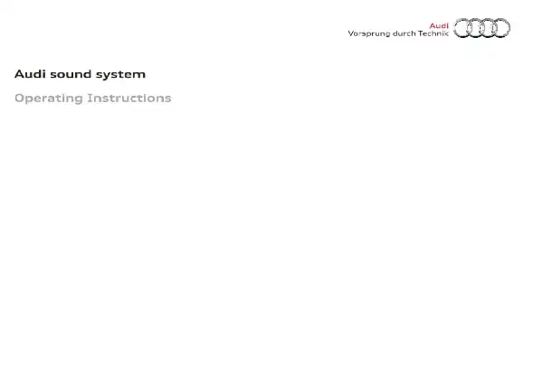 Audi A4, S4 2010 MY. Audi sound system. Operating Instructions
