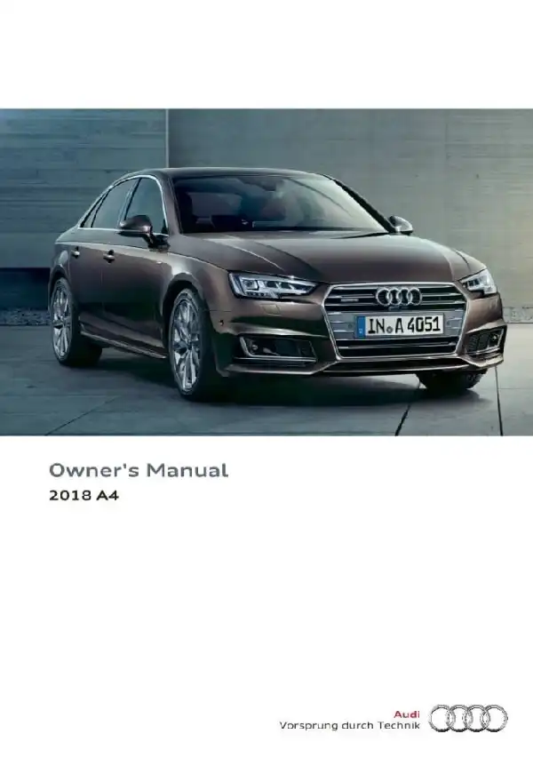 Audi A4, S4 2018 MY. Owner&#39;s Manual
