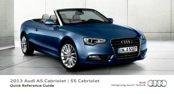 Audi A5 Cabriolet, S5 Cabriolet 2013 MY. Quick Reference Guide