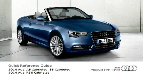 Audi A5 Cabriolet, S5 Cabriolet 2014 MY. Quick Reference Guide