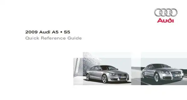 Audi A5 Coupe, S5 Coupe 2009 MY. Quick Reference Guide