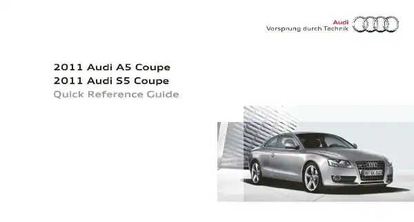 Audi A5 Coupe, S5 Coupe 2011 MY. Quick Reference Guide