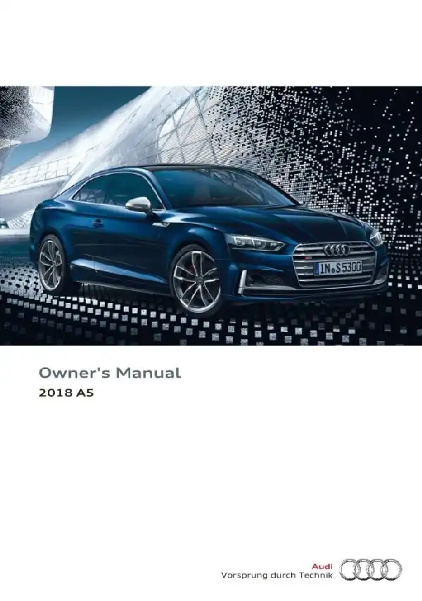 Audi A5 Coupe, S5 Coupe 2018 MY. Owner&#39;s Manual