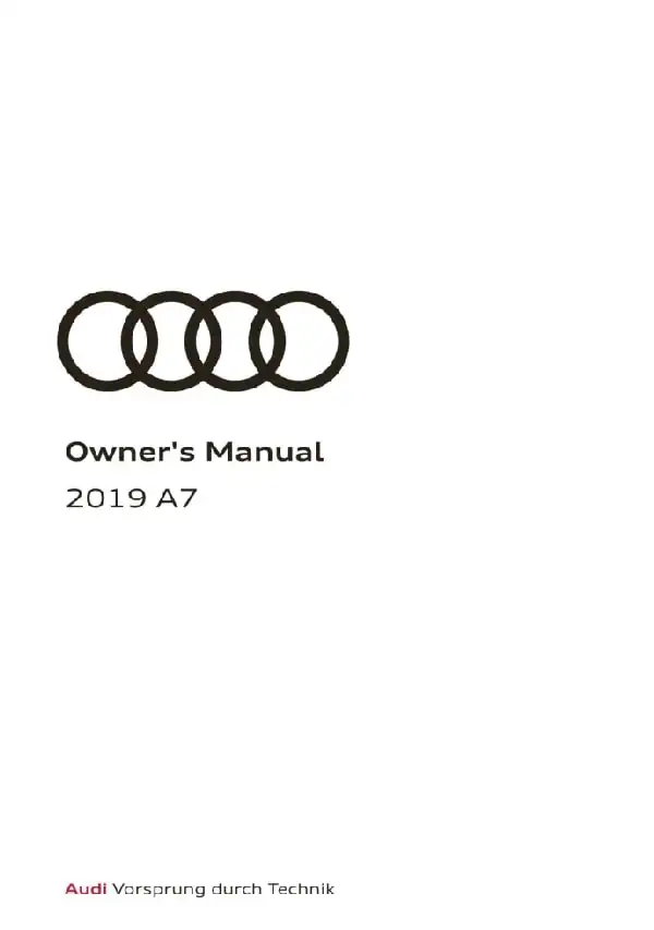 Audi A7 Sportback, S7 Sportback 2019 MY. Owner&#39;s Manual