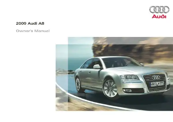 Audi A8, S8 2009 MY. Owner&#39;s Manual