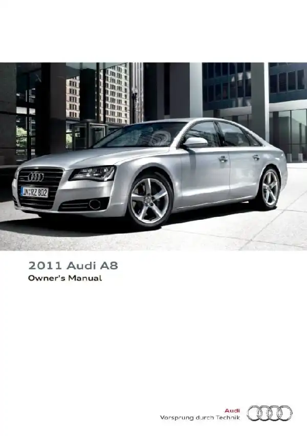 Audi A8, S8 2011 MY. Owner&#39;s Manual