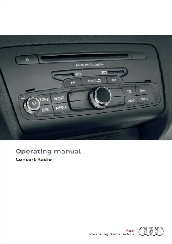 Audi Q3 2015 MY. Operating Manual. Concert Radio