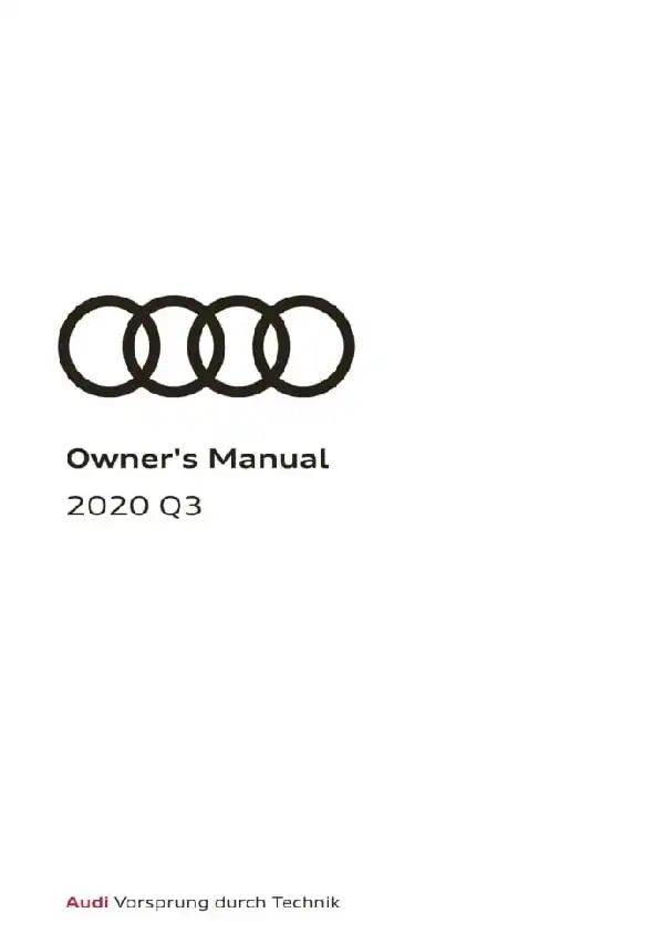 Audi Q3 2020 MY. Owner&#39;s Manual
