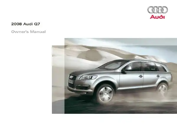 Audi Q7 2008 MY. Owner&#39;s Manual
