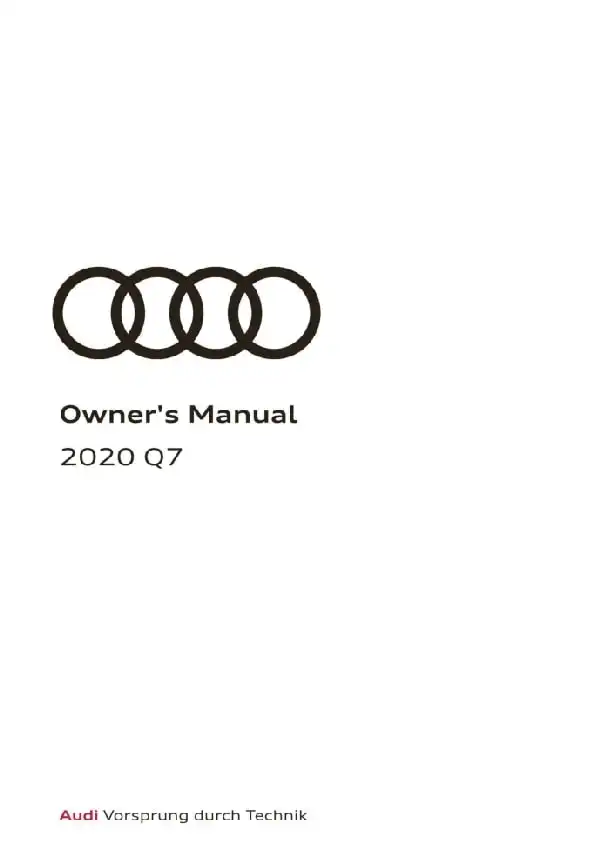 Audi Q7 2020 MY. Owner&#39;s Manual