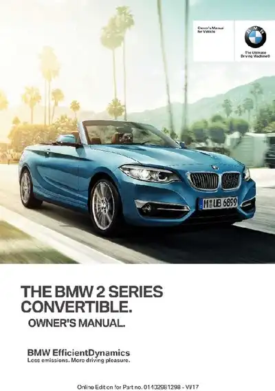 BMW 2 Series Convertible 2018 MY. Owner&#39;s Manual