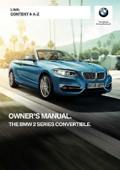BMW 2 Series Convertible 2020 MY. Owner&#39;s Manual