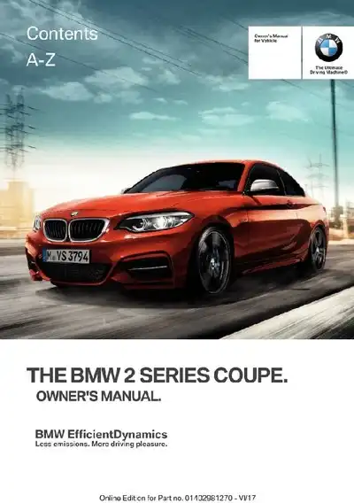 BMW 2 Series Coupe 2018 MY. Owner&#39;s Manual