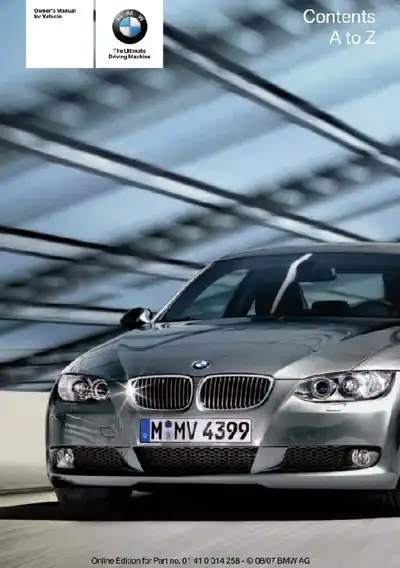 BMW 3 Series 2008 MY. Owner&#39;s Manual