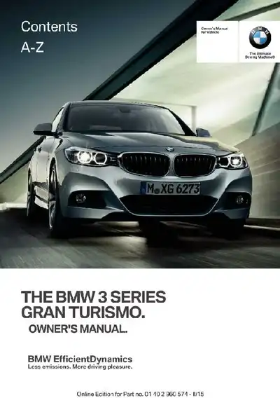 BMW 3 Series Gran Turismo 2016 MY. Owner&#39;s Manual