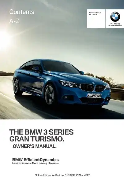 BMW 3 Series Gran Turismo 2018 MY. Owner&#39;s Manual