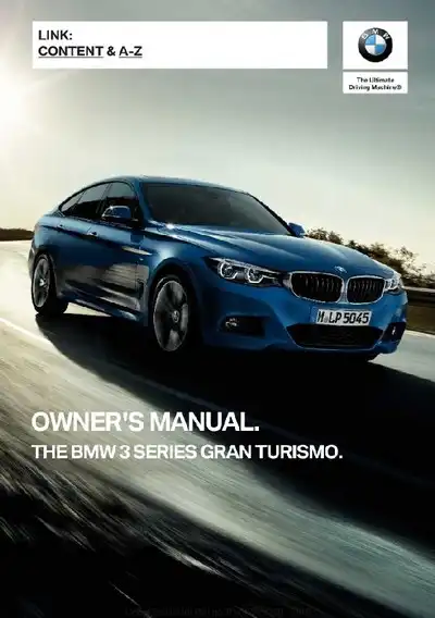 BMW 3 Series Gran Turismo 2019 MY. Owner&#39;s Manual