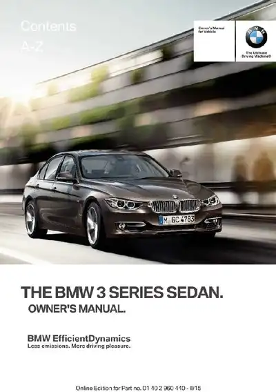 BMW 3 Series Sedan 2016 MY. Owner&#39;s Manual