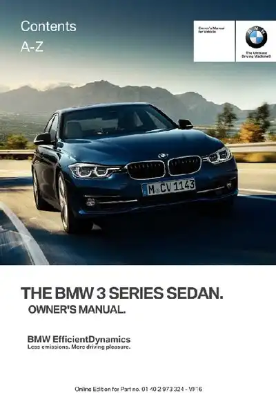 BMW 3 Series Sedan 2017 MY. Owner&#39;s Manual