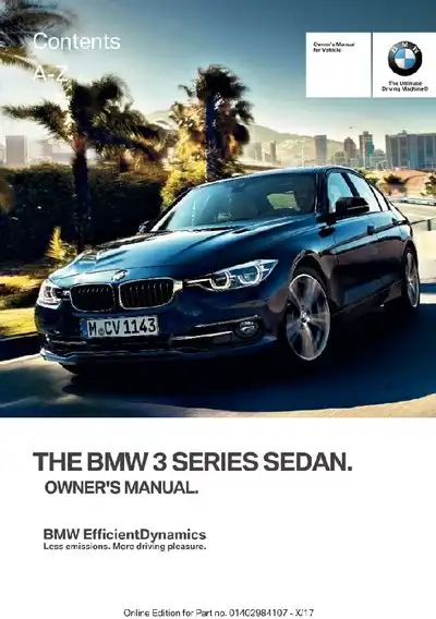 BMW 3 Series Sedan 2018 MY. Owner&#39;s Manual