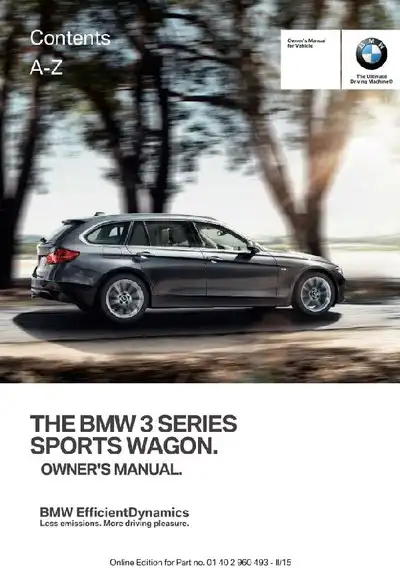 BMW 3 Series Sports Wagon 2015 MY. Owner&#39;s Manual