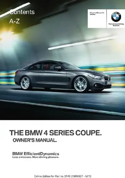 BMW 4 Series Coupe 2014 MY. Owner&#39;s Manual