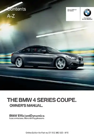 BMW 4 Series Coupe 2015 MY. Owner&#39;s Manual