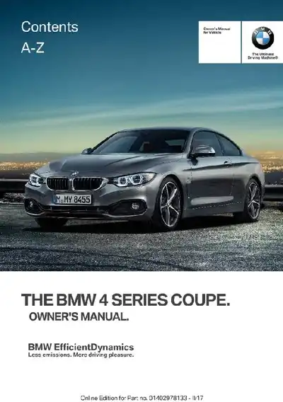 BMW 4 Series Coupe 2018 MY. Owner&#39;s Manual