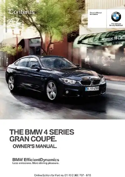 BMW 4 Series Gran Coupe 2015 MY. Owner&#39;s Manual