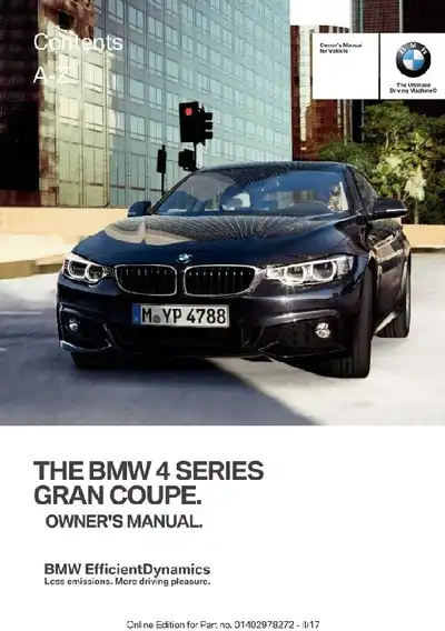 BMW 4 Series Gran Coupe 2018 MY. Owner&#39;s Manual