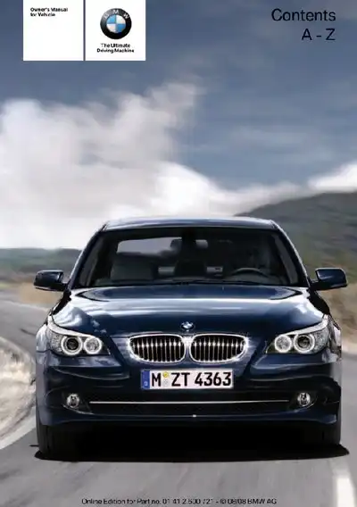 BMW 5 Series 2009 MY. Owner&#39;s Manual