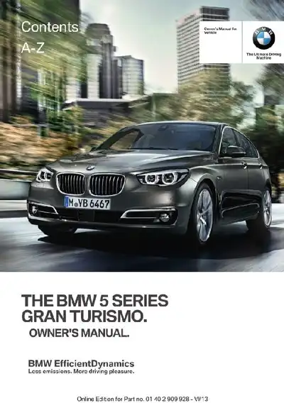 BMW 5 Series Gran Turismo 2014 MY. Owner&#39;s Manual