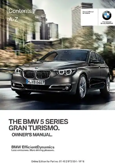 BMW 5 Series Gran Turismo 2017 MY. Owner&#39;s Manual