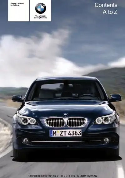 BMW 5 Series Sedan 2008 MY. Owner&#39;s Manual