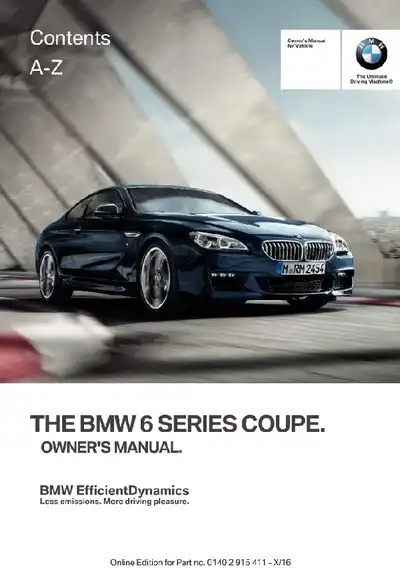 BMW 6 Series Coupe 2017 MY. Owner&#39;s Manual
